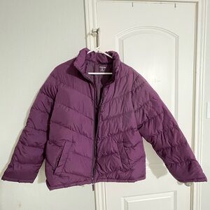 Lands End Purple Puffer Jacket